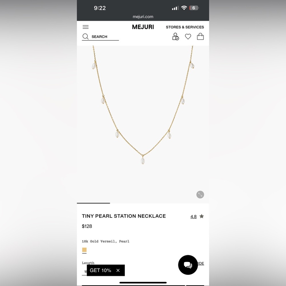 Mejuri TINY PEARL STATION NECKLACE - Picture 3 of 3